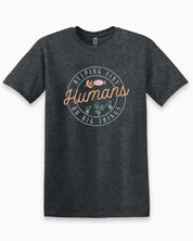 Helping Tiny Humans Do Big Things Tee-Dark Heather Grey-Neurodiversity, ADHD & Autism Awareness & Acceptance T-Shirt by Daily Bloom
