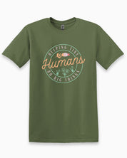 Helping Tiny Humans Do Big Things Tee-Military Green-Neurodiversity, ADHD & Autism Awareness & Acceptance T-Shirt by Daily Bloom