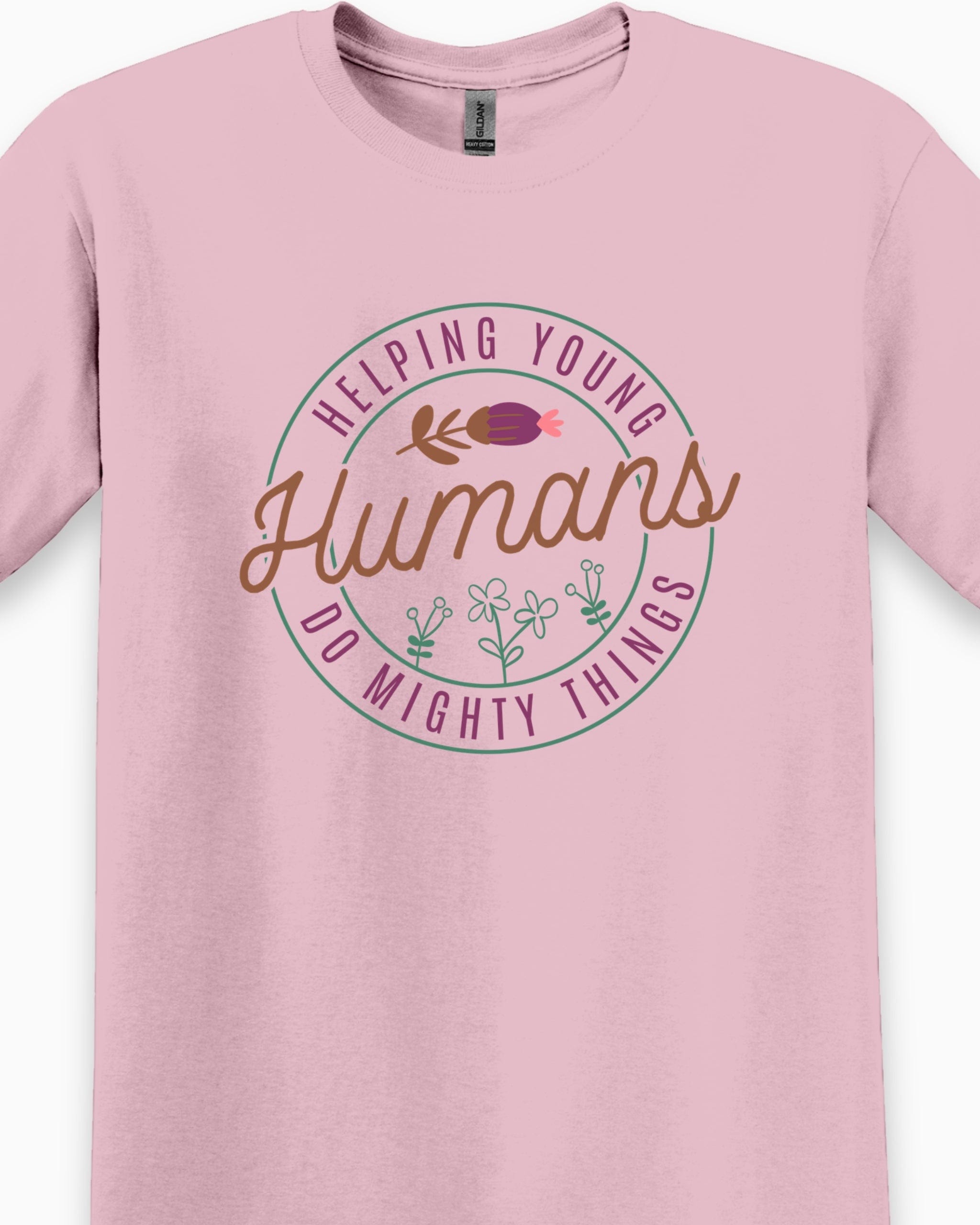 Helping Young Humans Do Mighty Things Tee-Neurodiversity, ADHD & Autism Awareness & Acceptance T-Shirt by Daily Bloom