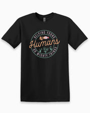 Helping Young Humans Do Mighty Things Tee-Black-Neurodiversity, ADHD & Autism Awareness & Acceptance T-Shirt by Daily Bloom