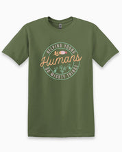 Helping Young Humans Do Mighty Things Tee-Military Green-Neurodiversity, ADHD & Autism Awareness & Acceptance T-Shirt by Daily Bloom