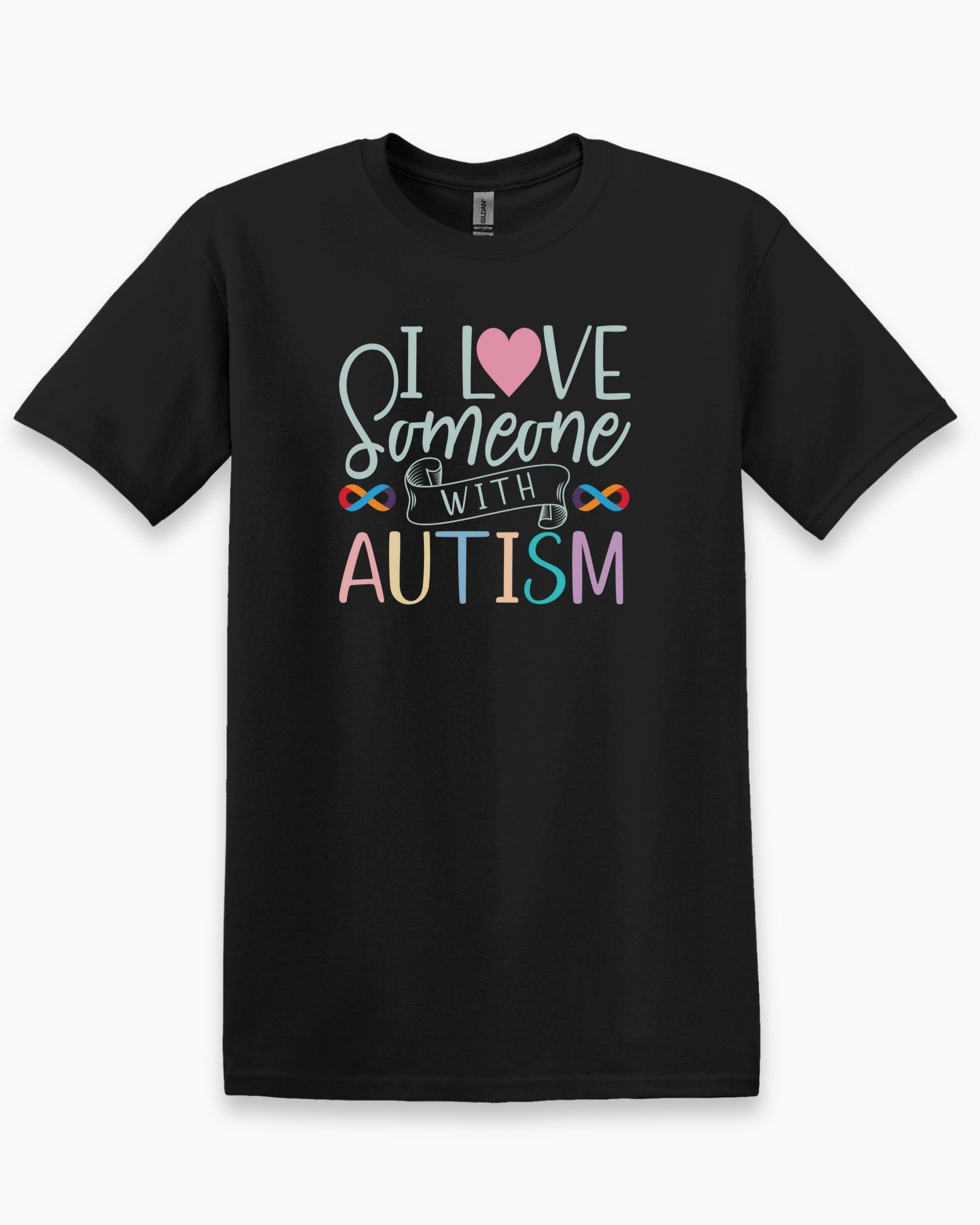 I Love Someone With Autism Tee-Black-Neurodiversity, ADHD & Autism Awareness & Acceptance T-Shirt by Daily Bloom