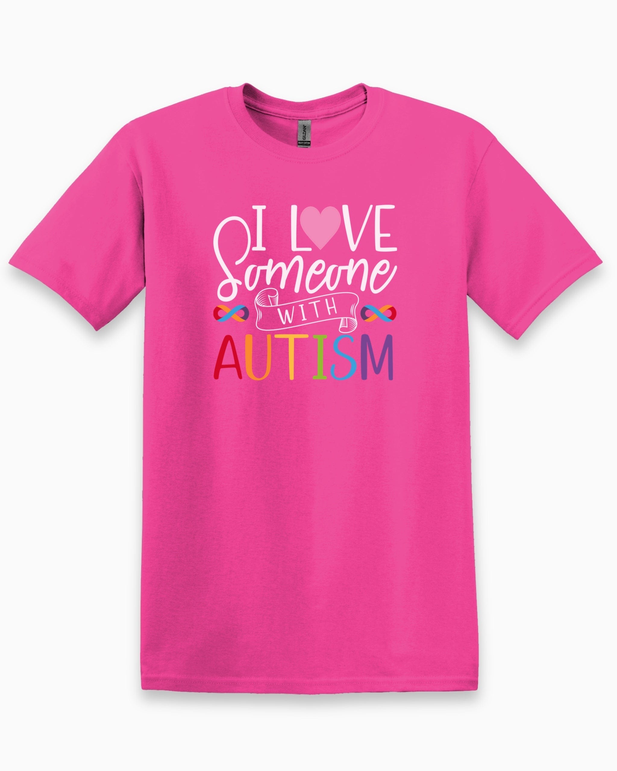 I Love Someone With Autism Tee-Heliconia-Neurodiversity, ADHD & Autism Awareness & Acceptance T-Shirt by Daily Bloom