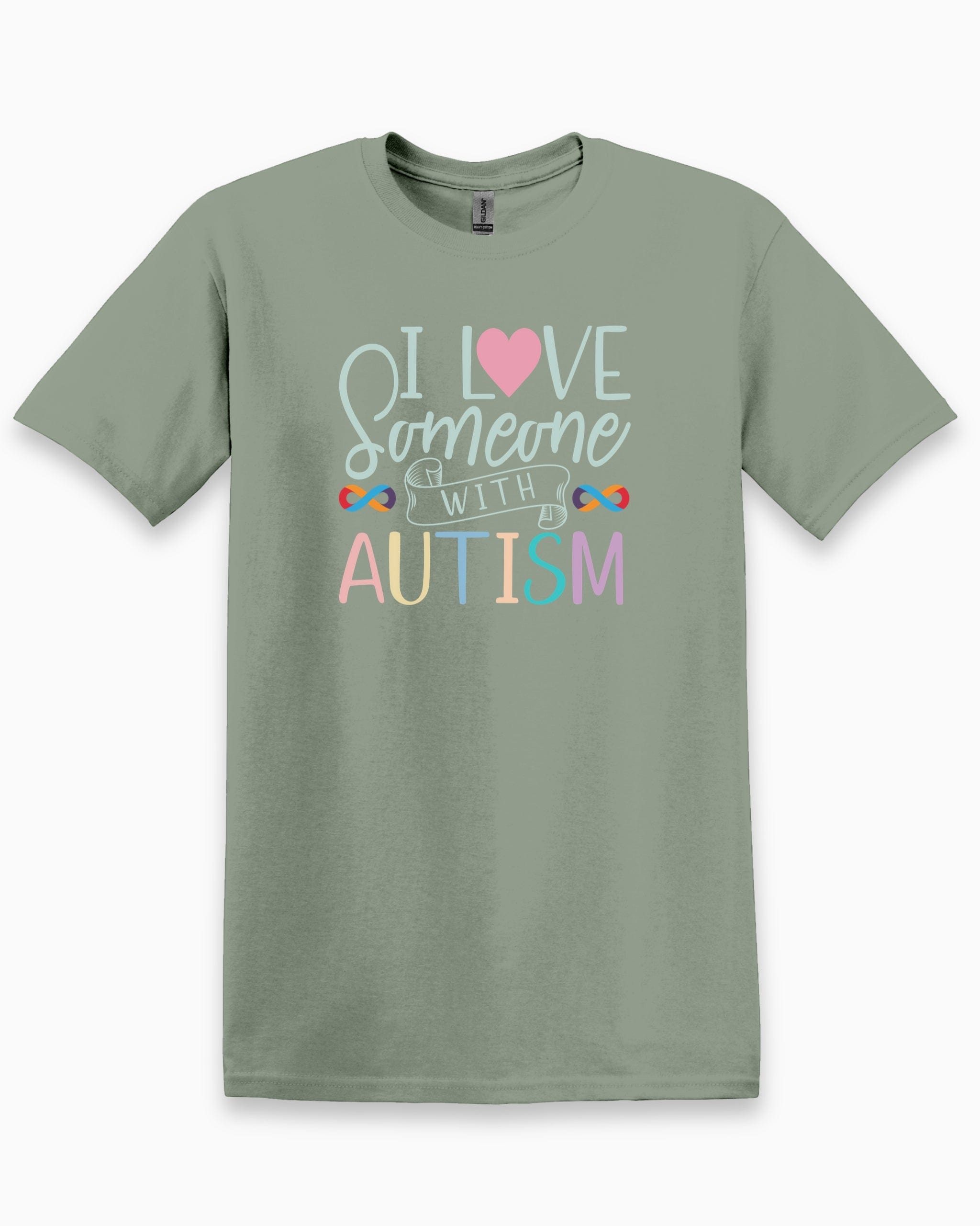 I Love Someone With Autism Tee-Sage-Neurodiversity, ADHD & Autism Awareness & Acceptance T-Shirt by Daily Bloom