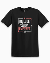 Include Accept Empower Tee-Black-Neurodiversity, ADHD & Autism Awareness & Acceptance T-Shirt by Daily Bloom