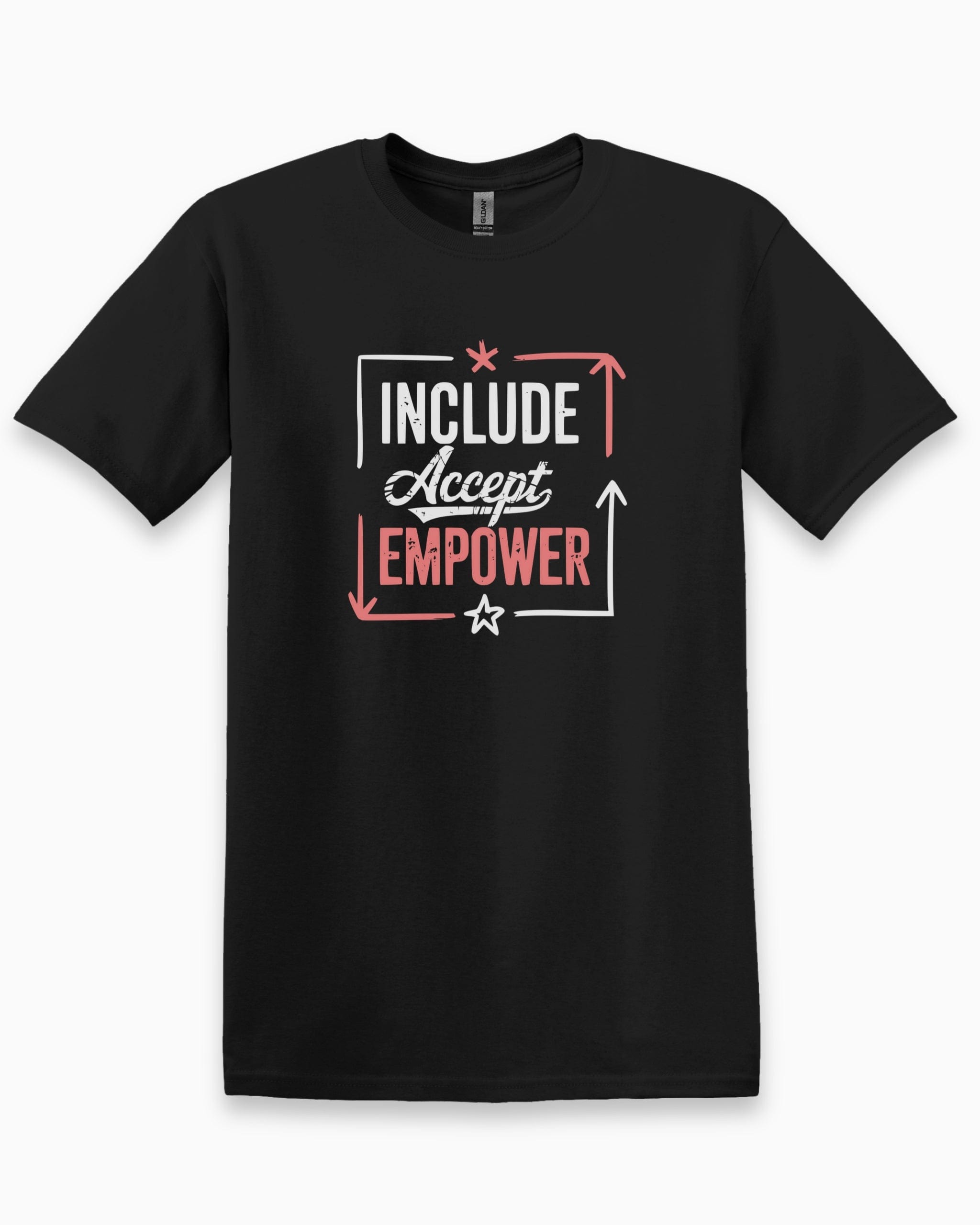 Include Accept Empower Tee-Black-Neurodiversity, ADHD & Autism Awareness & Acceptance T-Shirt by Daily Bloom