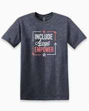 Include Accept Empower Tee-Heather Navy-Neurodiversity, ADHD & Autism Awareness & Acceptance T-Shirt by Daily Bloom