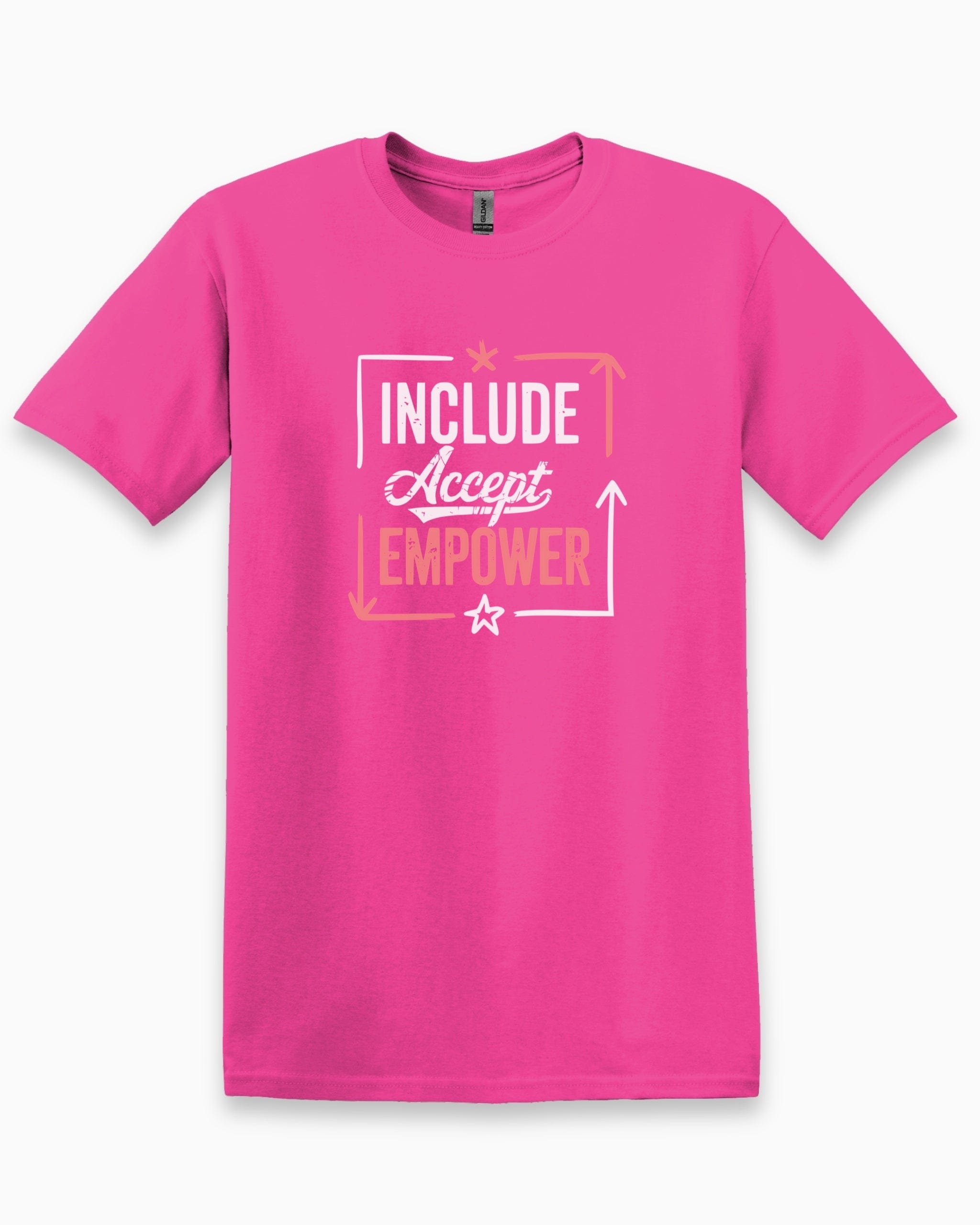 Include Accept Empower Tee-Heliconia-Neurodiversity, ADHD & Autism Awareness & Acceptance T-Shirt by Daily Bloom