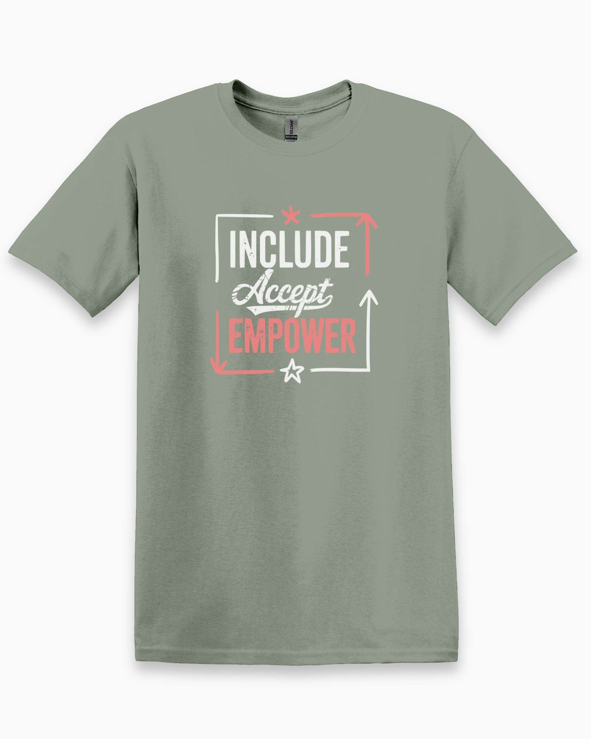 Include Accept Empower Tee-Sage-Neurodiversity, ADHD & Autism Awareness & Acceptance T-Shirt by Daily Bloom