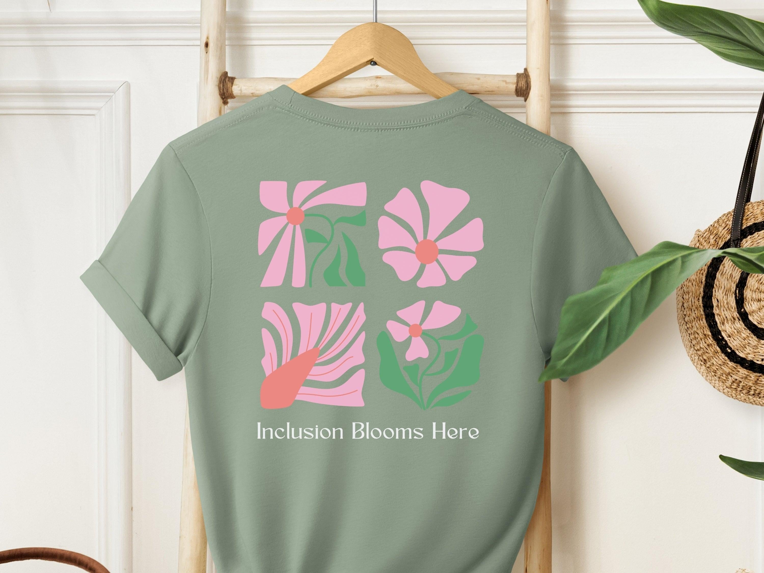 Inclusion Blooms Here Tee-Neurodiversity, ADHD & Autism Awareness & Acceptance T-Shirt by Daily Bloom