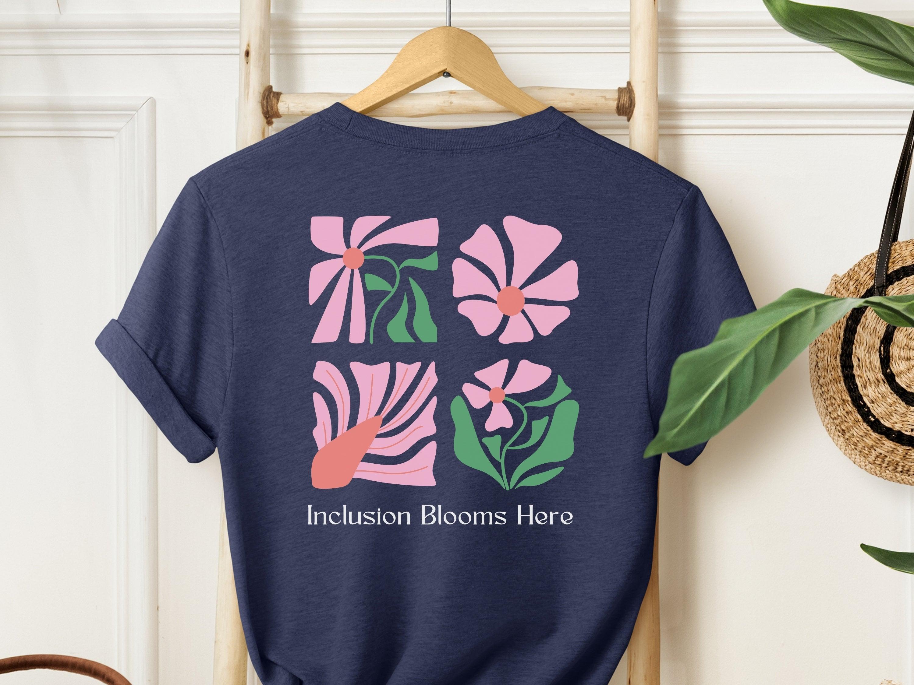 Inclusion Blooms Here Tee-Neurodiversity, ADHD & Autism Awareness & Acceptance T-Shirt by Daily Bloom