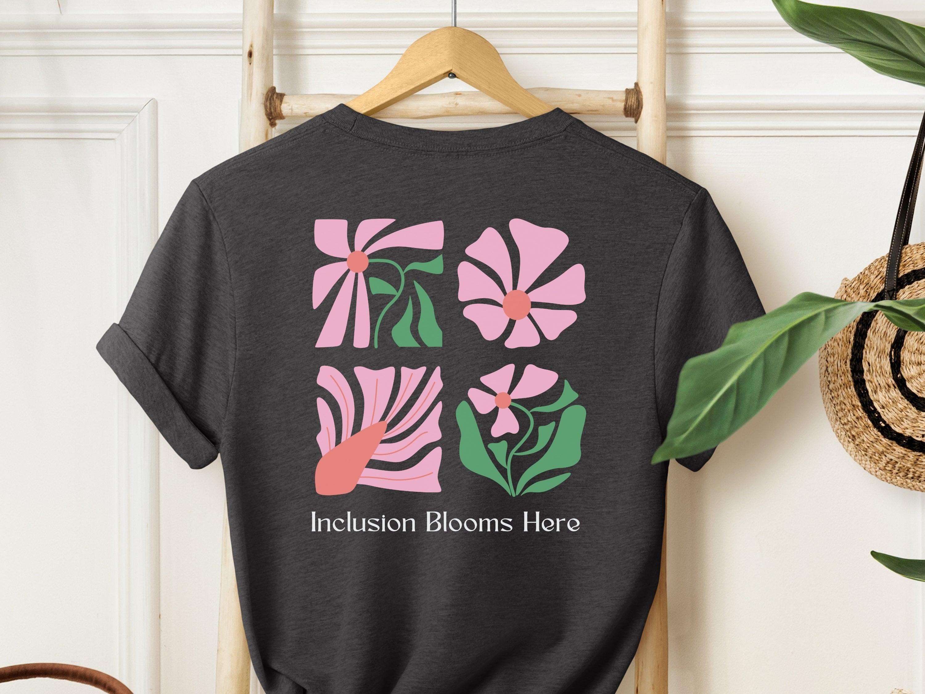 Inclusion Blooms Here Tee-Neurodiversity, ADHD & Autism Awareness & Acceptance T-Shirt by Daily Bloom