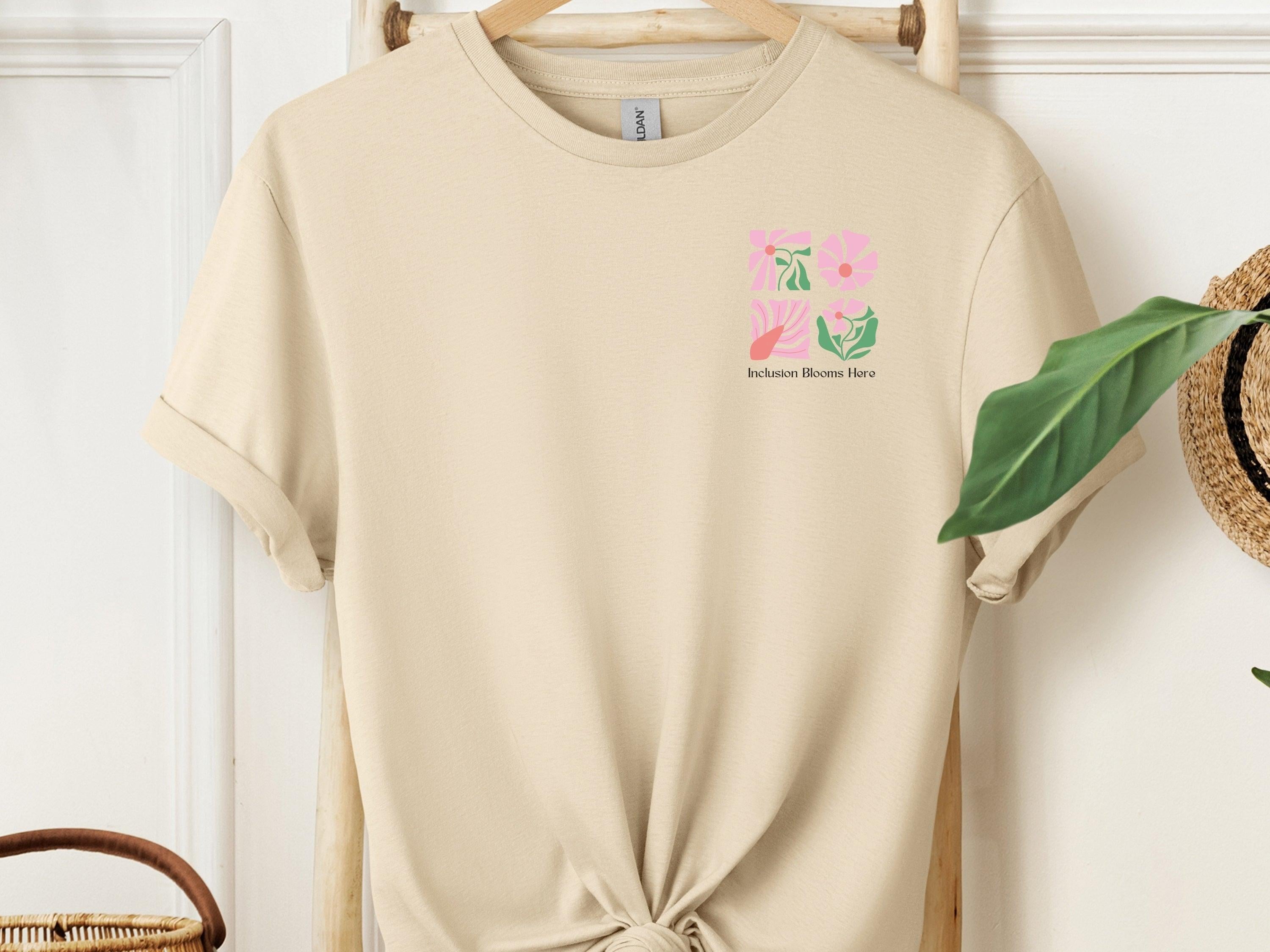 Inclusion Blooms Here Tee-Sand-Neurodiversity, ADHD & Autism Awareness & Acceptance T-Shirt by Daily Bloom