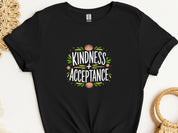 Kindness + Acceptance Tee-Black-Neurodiversity, ADHD & Autism Awareness & Acceptance T-Shirt by Daily Bloom