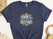 Kindness + Acceptance Tee-Heather Navy-Neurodiversity, ADHD & Autism Awareness & Acceptance T-Shirt by Daily Bloom