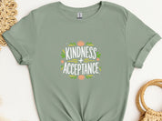 Kindness + Acceptance Tee-Sage-Neurodiversity, ADHD & Autism Awareness & Acceptance T-Shirt by Daily Bloom