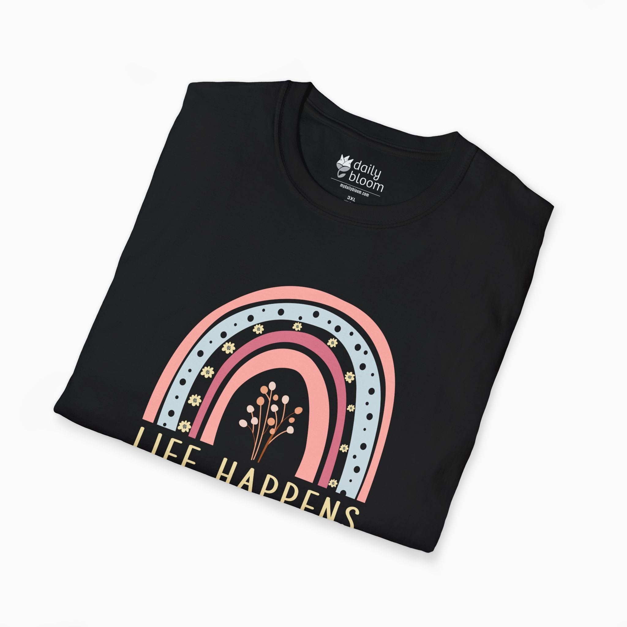 Autism T-Shirt By Daily Bloom Life Happens Visuals Help Tag-Free Tee