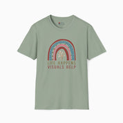Autism T-Shirt By Daily Bloom Life Happens Visuals Help Tag-Free Tee Sage / S