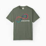 Autism T-Shirt By Daily Bloom Loop of Acceptance Comfort Colors T-Shirt Moss / S