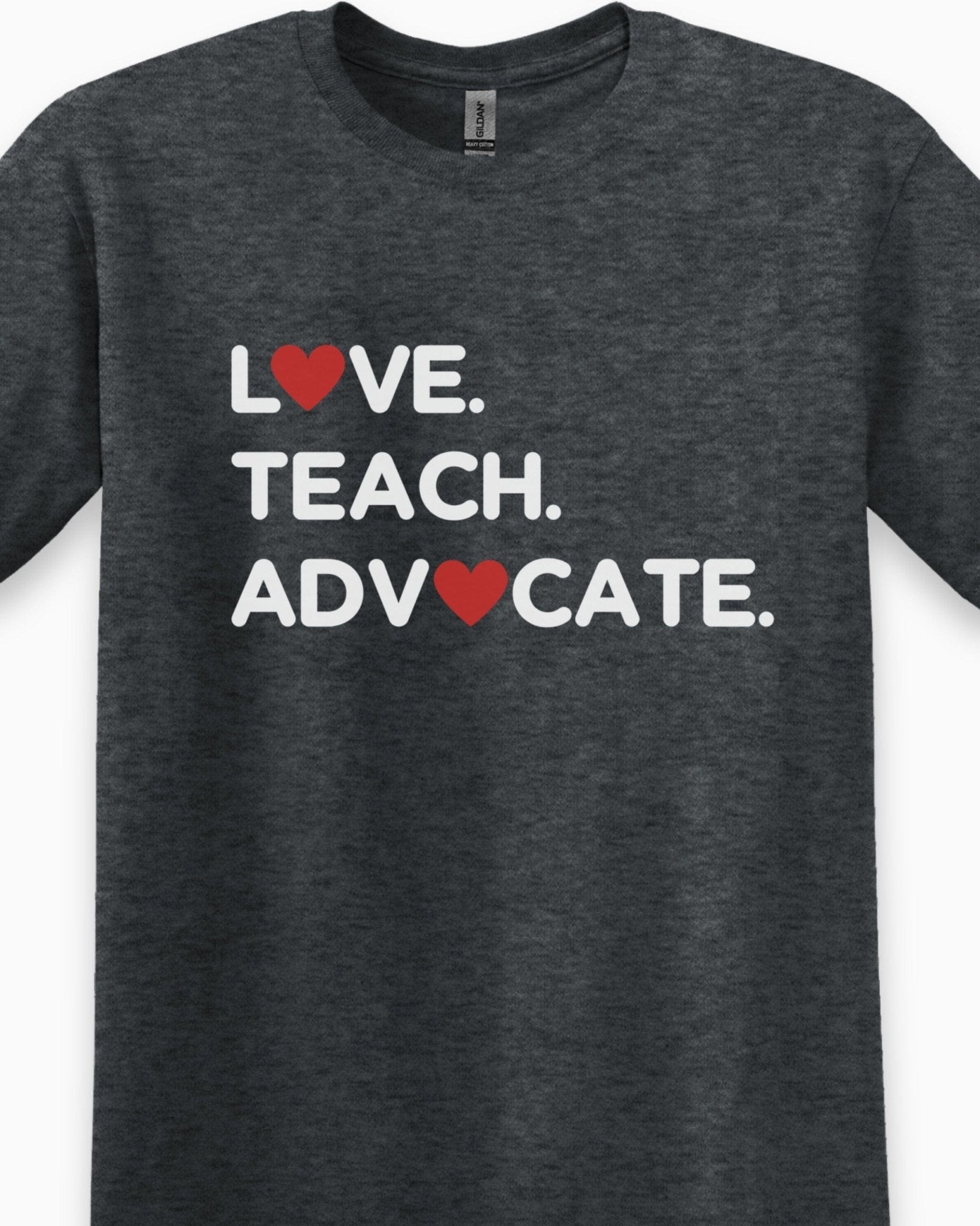 Autism T-Shirt - Love Teach Advocate - Love Hearts Tee - Daily Bloom
