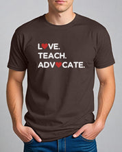 Love Teach Advocate - Love Hearts Tee-Neurodiversity, ADHD & Autism Awareness & Acceptance T-Shirt by Daily Bloom