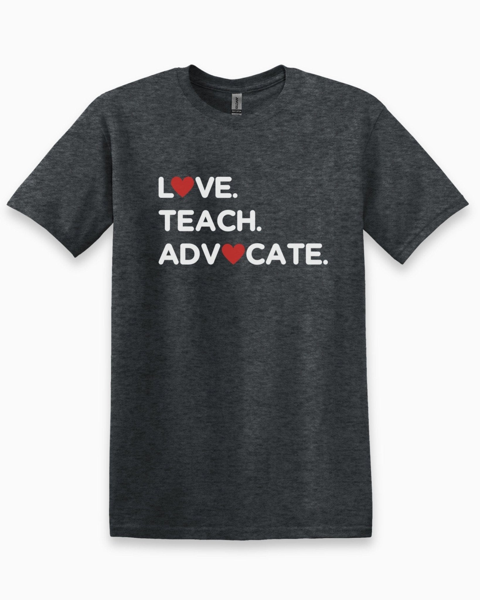 Autism T-Shirt - Love Teach Advocate - Love Hearts Tee - Daily Bloom