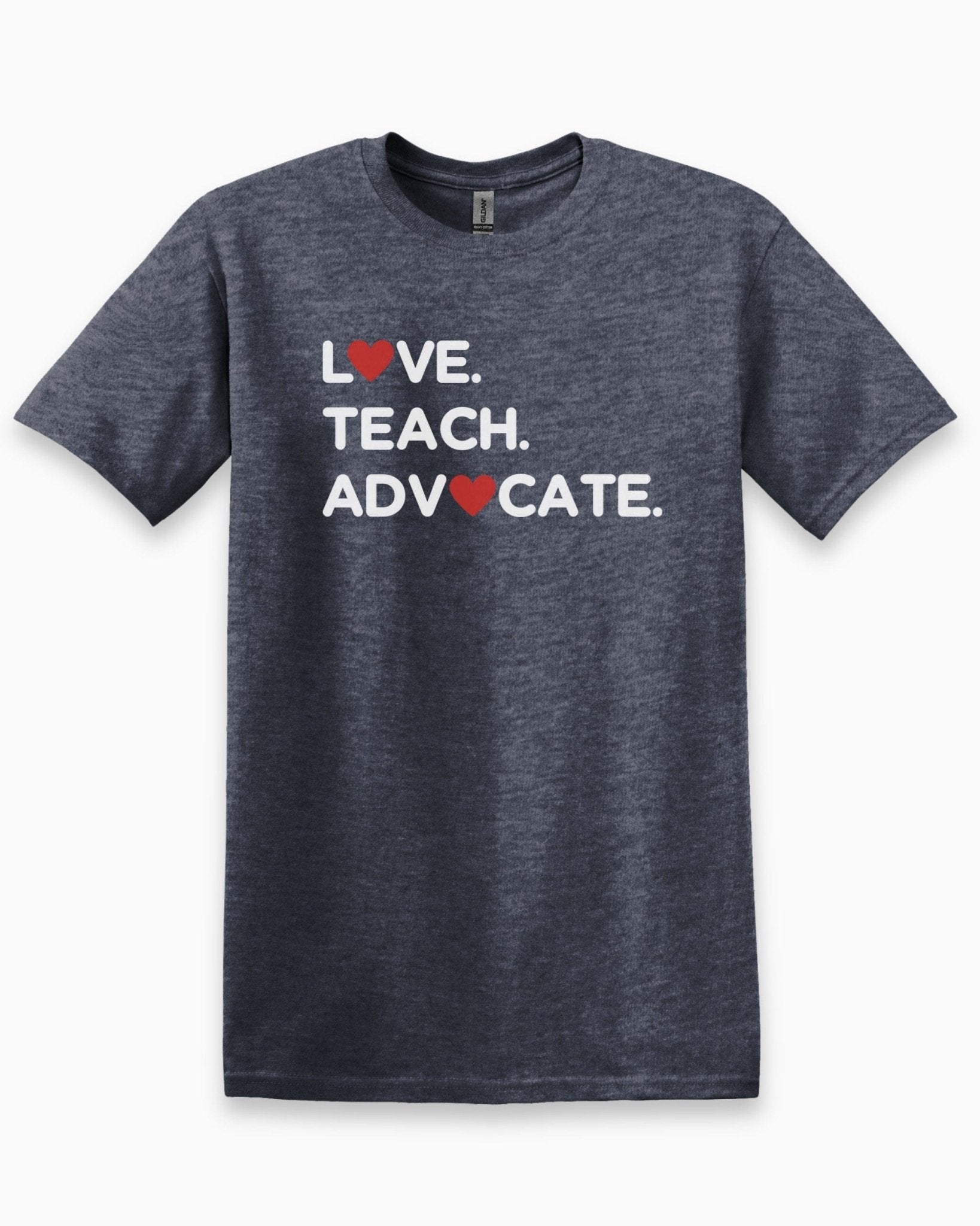 Autism T-Shirt - Love Teach Advocate - Love Hearts Tee - Daily Bloom