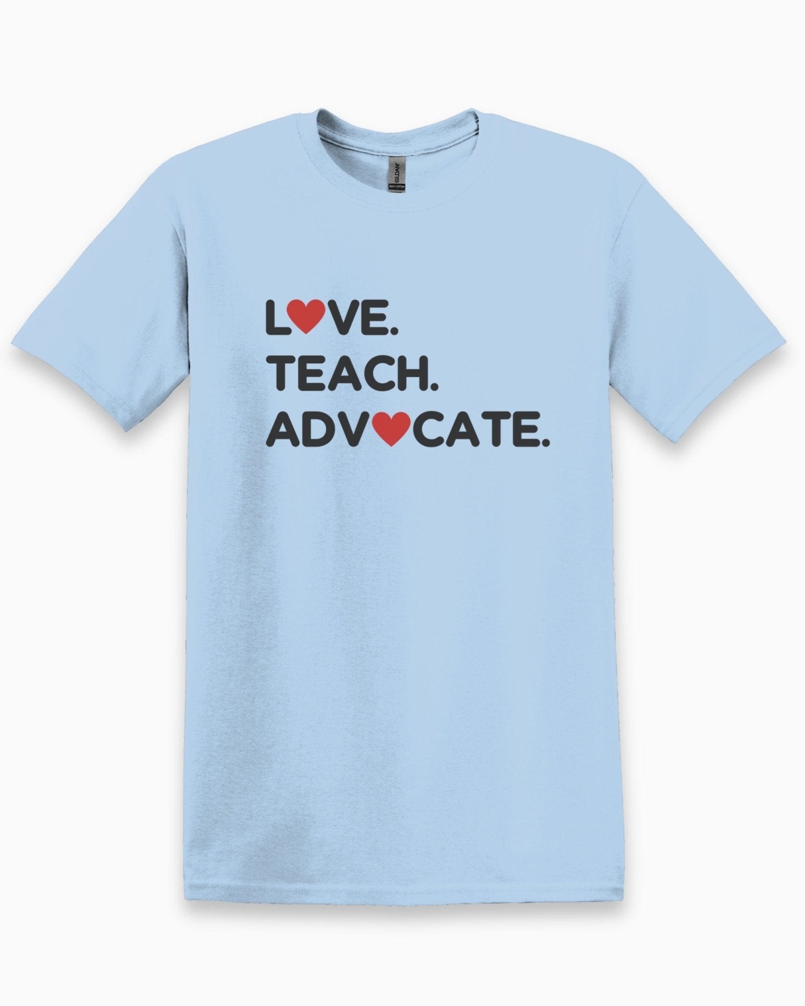 Autism T-Shirt - Love Teach Advocate - Love Hearts Tee - Daily Bloom