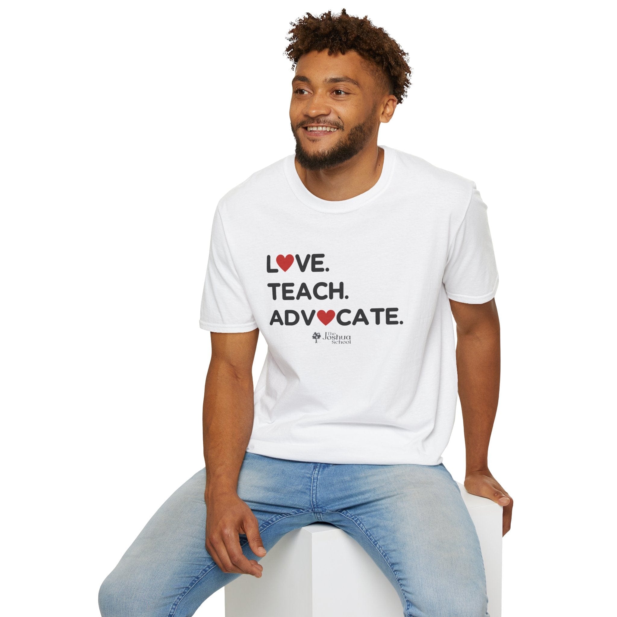 Autism T-Shirt - Love Teach Advocate - Love Hearts Tee - The Joshua School - Daily Bloom