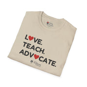 Autism T-Shirt - Love Teach Advocate - Love Hearts Tee - The Joshua School - Daily Bloom