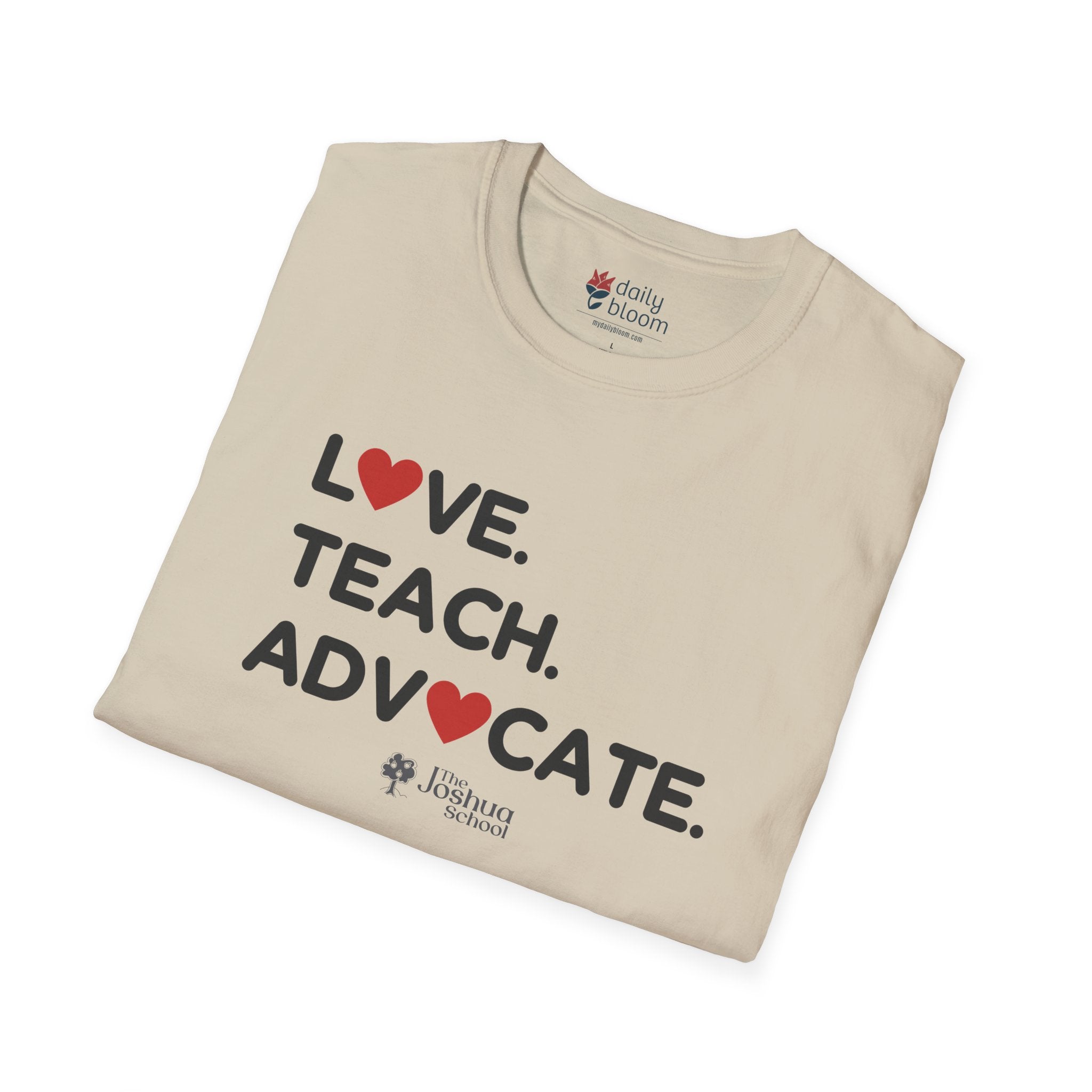 Autism T-Shirt - Love Teach Advocate - Love Hearts Tee - The Joshua School - Daily Bloom