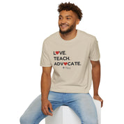 Autism T-Shirt - Love Teach Advocate - Love Hearts Tee - The Joshua School - Daily Bloom