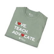 Autism T-Shirt - Love Teach Advocate - Love Hearts Tee - The Joshua School - Daily Bloom