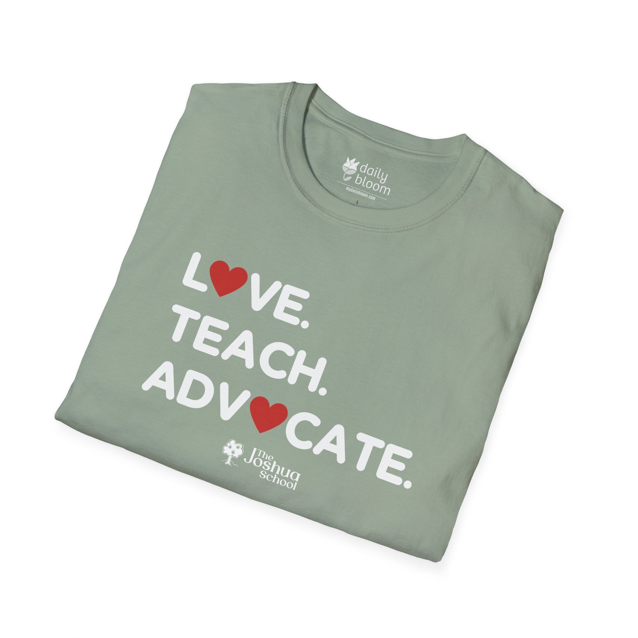 Autism T-Shirt - Love Teach Advocate - Love Hearts Tee - The Joshua School - Daily Bloom