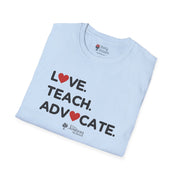 Autism T-Shirt - Love Teach Advocate - Love Hearts Tee - The Joshua School - Daily Bloom