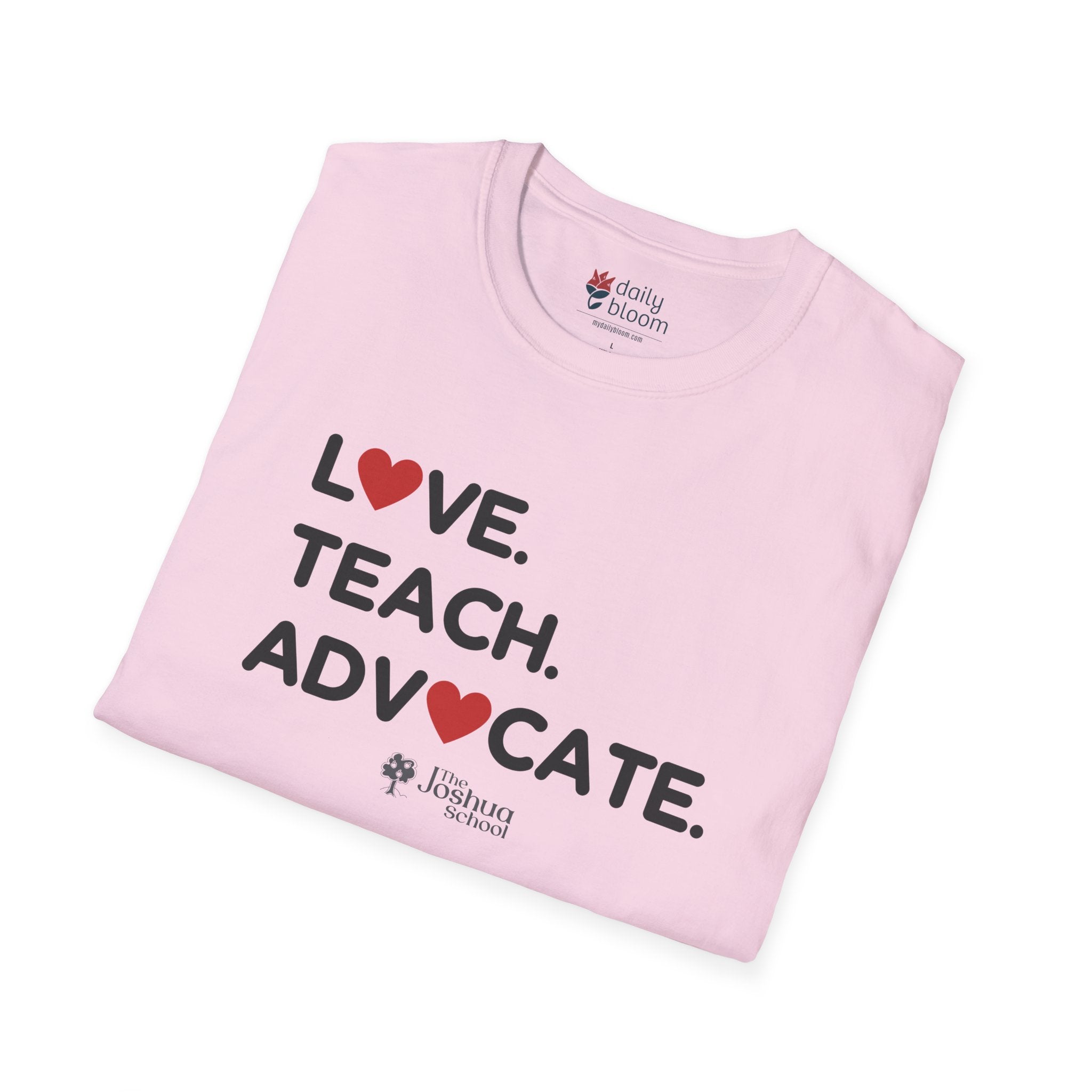 Autism T-Shirt - Love Teach Advocate - Love Hearts Tee - The Joshua School - Daily Bloom