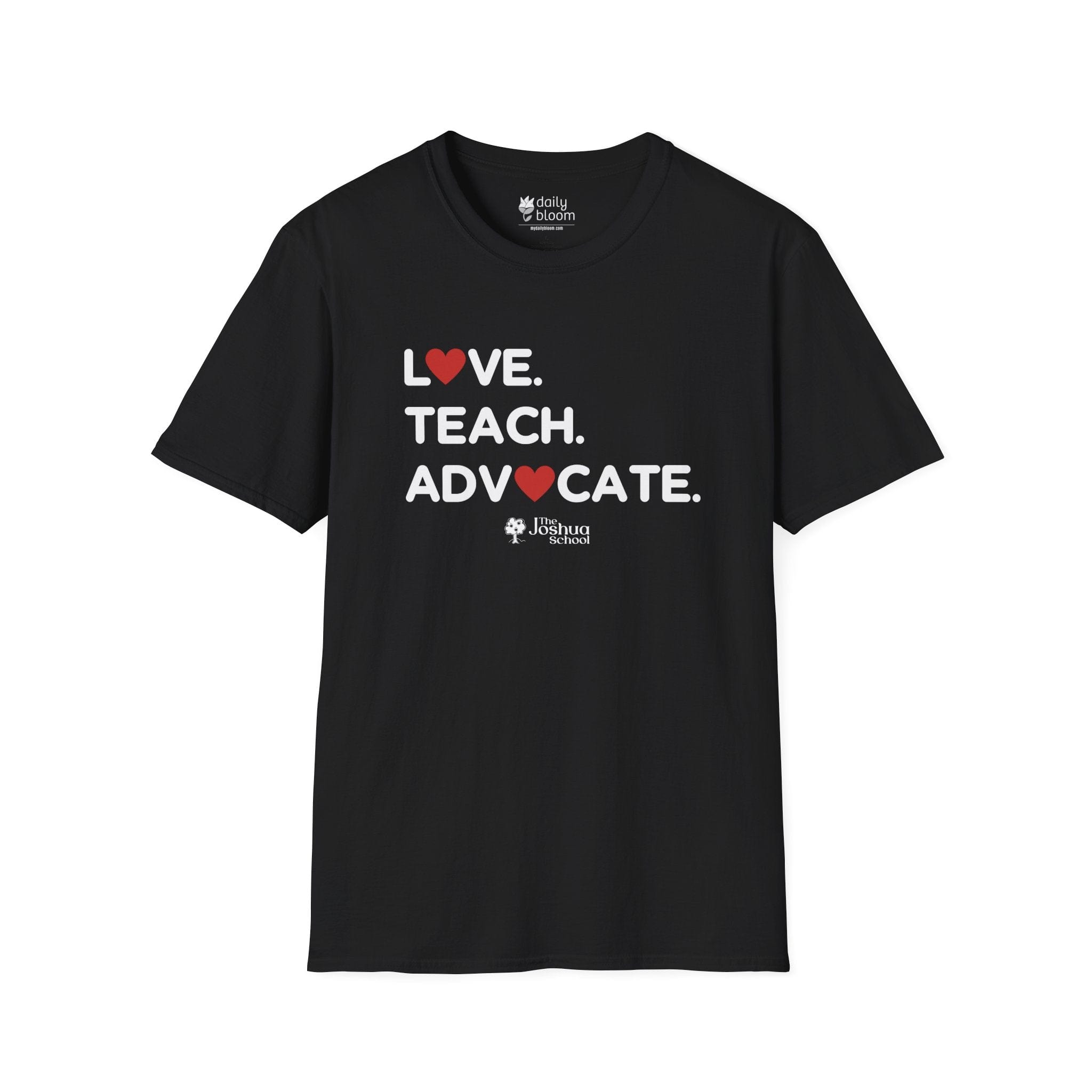 Autism T-Shirt - Love Teach Advocate - Love Hearts Tee - The Joshua School - Daily Bloom