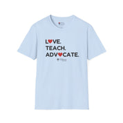 Autism T-Shirt - Love Teach Advocate - Love Hearts Tee - The Joshua School - Daily Bloom