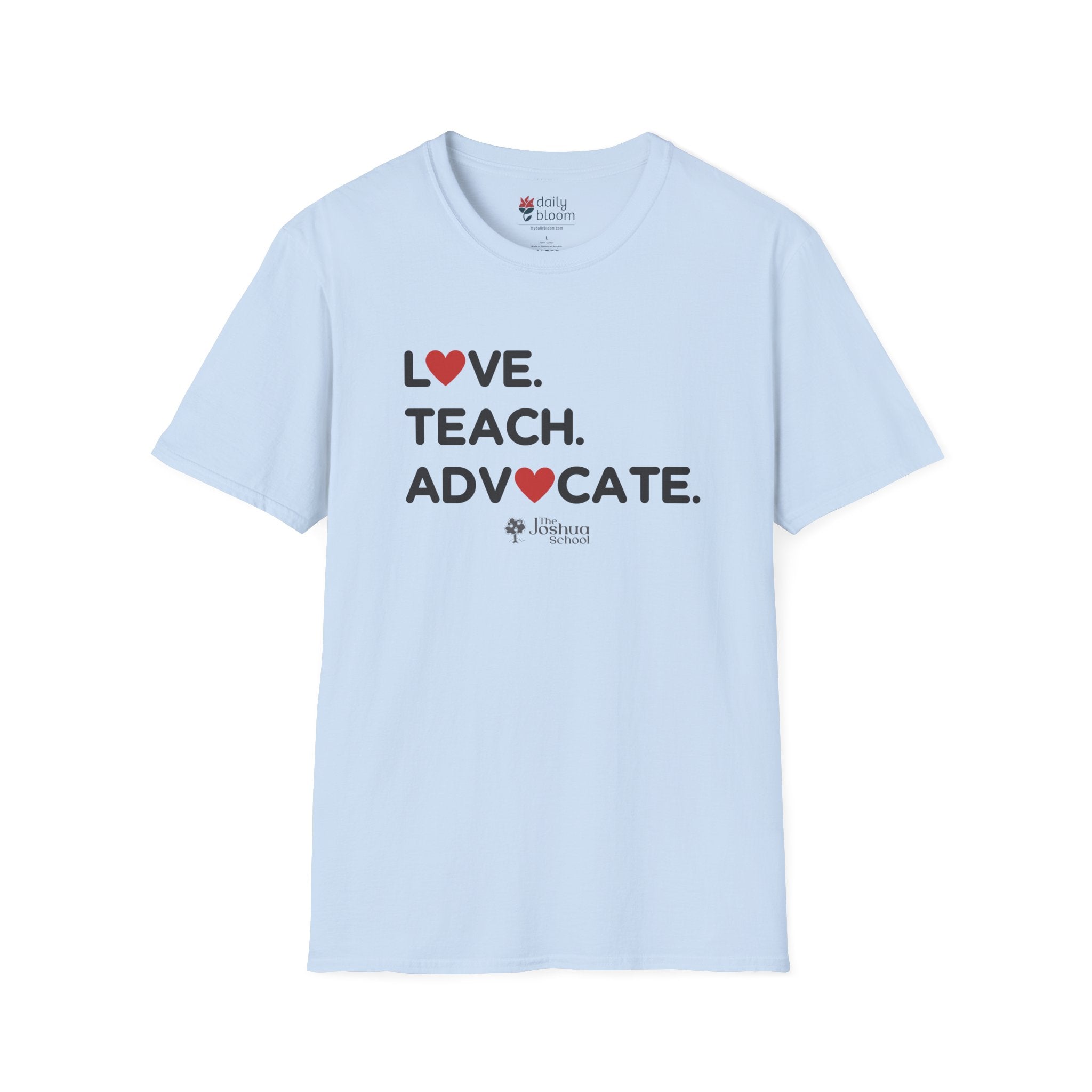 Autism T-Shirt - Love Teach Advocate - Love Hearts Tee - The Joshua School - Daily Bloom