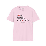 Autism T-Shirt - Love Teach Advocate - Love Hearts Tee - The Joshua School - Daily Bloom