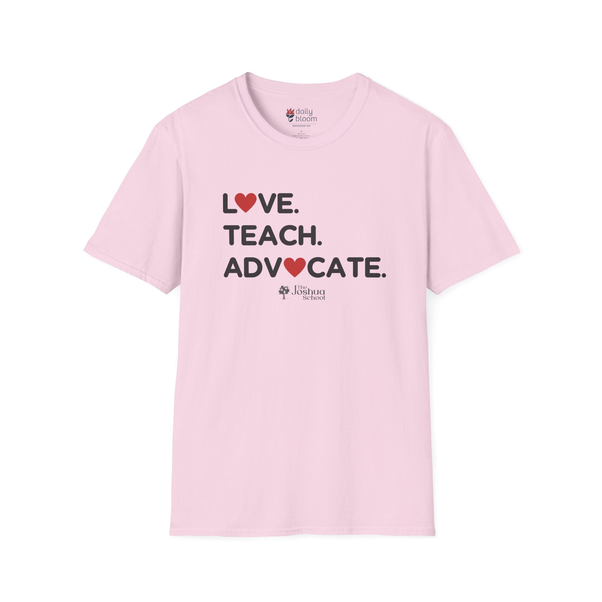 Autism T-Shirt - Love Teach Advocate - Love Hearts Tee - The Joshua School - Daily Bloom