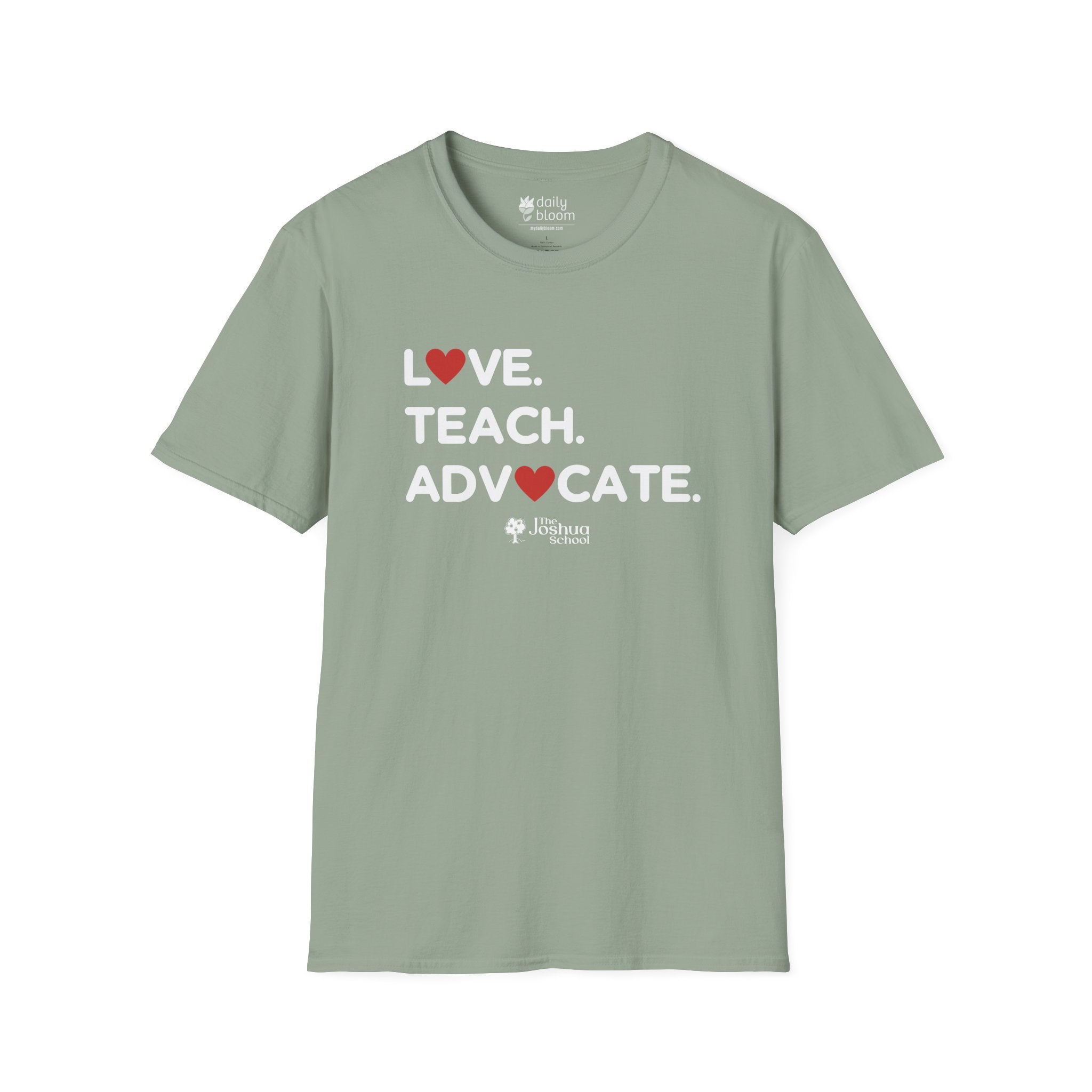Autism T-Shirt - Love Teach Advocate - Love Hearts Tee - The Joshua School - Daily Bloom