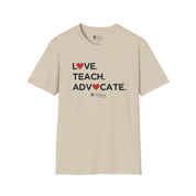 Autism T-Shirt - Love Teach Advocate - Love Hearts Tee - The Joshua School - Daily Bloom