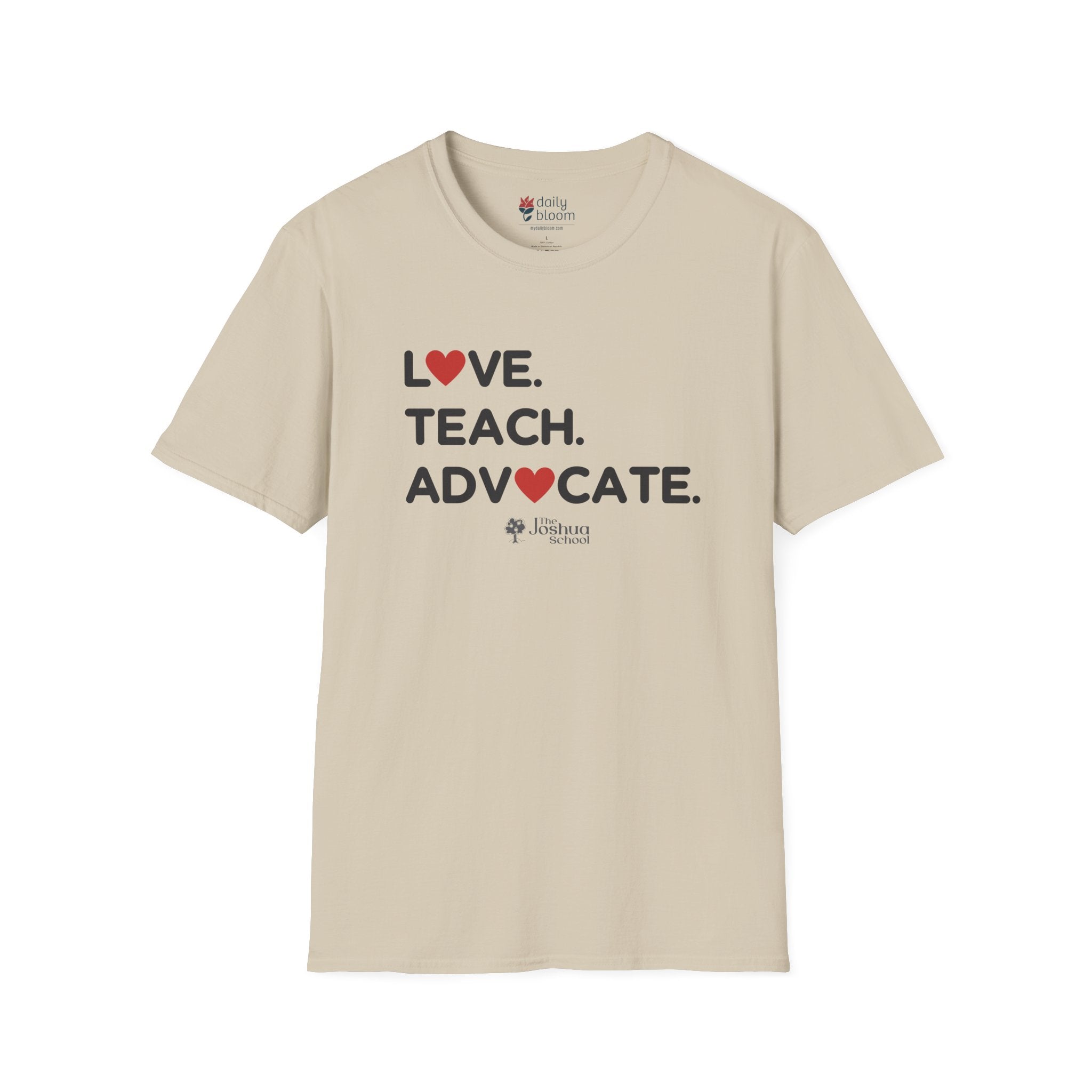 Autism T-Shirt - Love Teach Advocate - Love Hearts Tee - The Joshua School - Daily Bloom