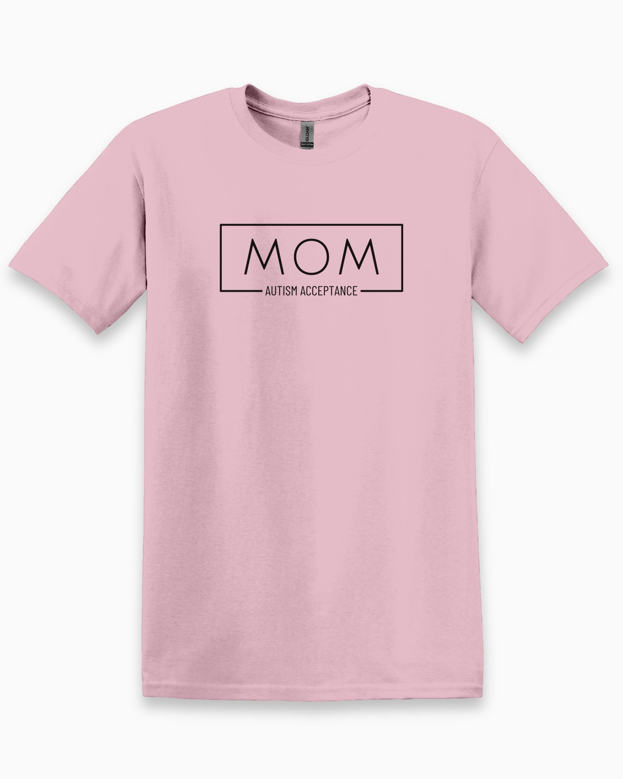 Mom Box Tee-Light Pink-Neurodiversity, ADHD & Autism Awareness & Acceptance T-Shirt by Daily Bloom