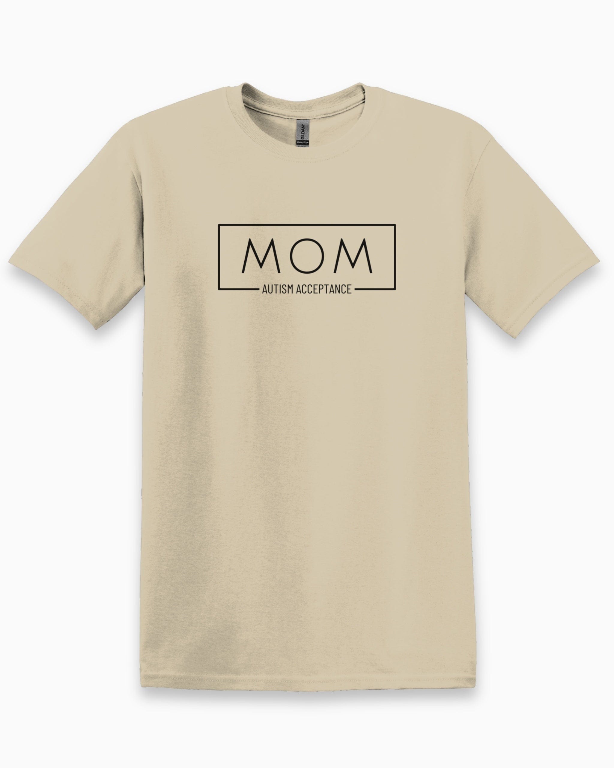 Mom Box Tee-Sand-Neurodiversity, ADHD & Autism Awareness & Acceptance T-Shirt by Daily Bloom