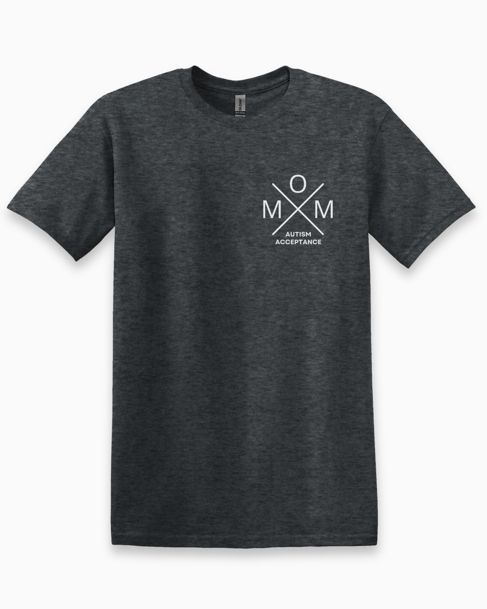 Mom Cross Tee-Dark Heather Grey-Neurodiversity, ADHD & Autism Awareness & Acceptance T-Shirt by Daily Bloom
