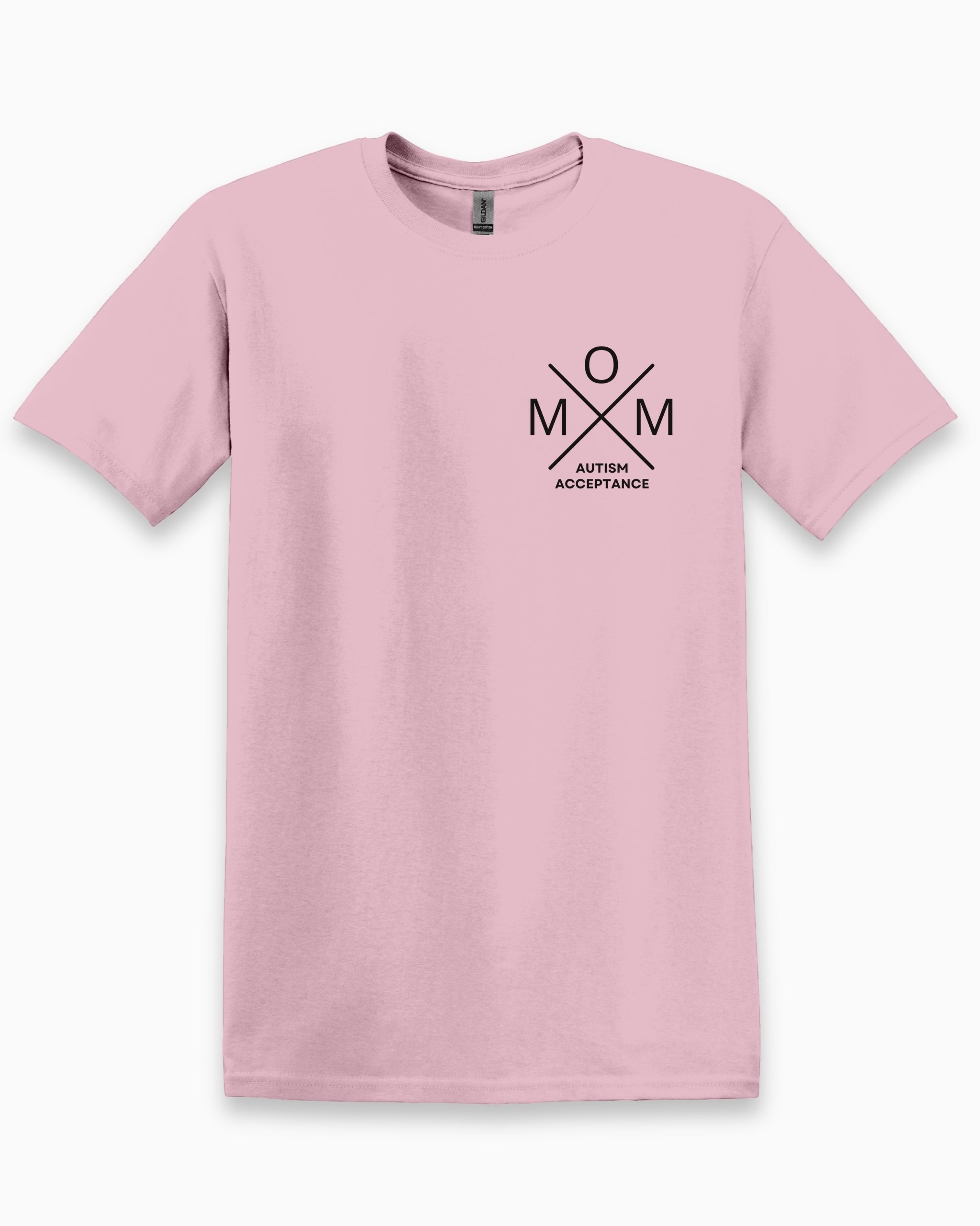 Mom Cross Tee-Light Pink-Neurodiversity, ADHD & Autism Awareness & Acceptance T-Shirt by Daily Bloom