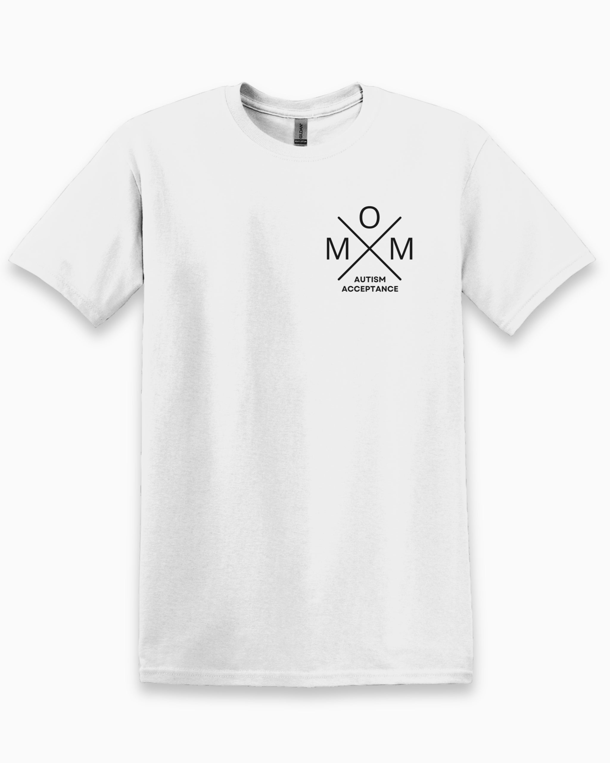 Mom Cross Tee-White-Neurodiversity, ADHD & Autism Awareness & Acceptance T-Shirt by Daily Bloom