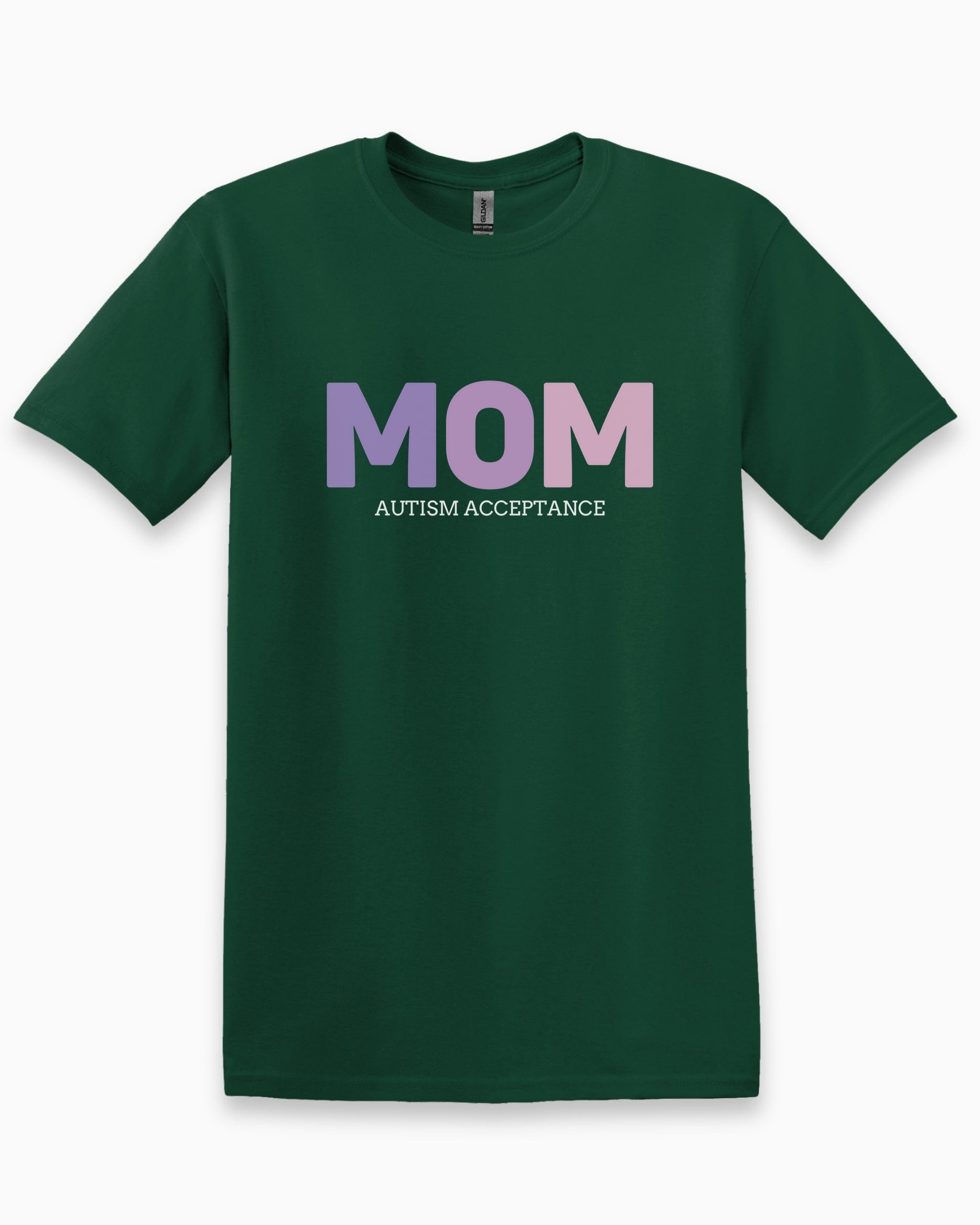 Mom Gradient Tee-Forest Green-Neurodiversity, ADHD & Autism Awareness & Acceptance T-Shirt by Daily Bloom